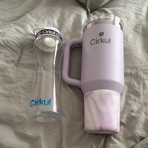Cirkul Purple and Clear Water Bottles